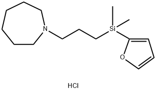 1H-Azepine, 1-[3-(2-furanyldimethylsilyl)propyl]hexahydro-, hydrochloride (1:1) Structure