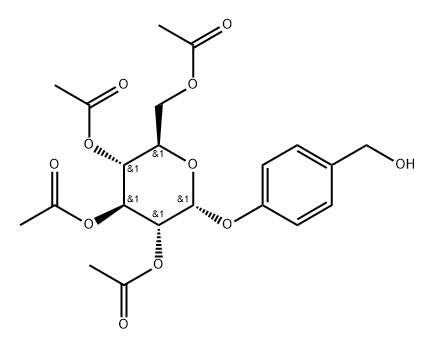 α-D-Glucopyranoside, 4-(hydroxymethyl)phenyl, 2,3,4,6-tetraacetate 구조식 이미지