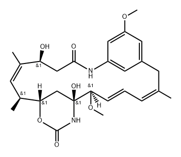 Maytansine, O3-de2-(acetylmethylamino)-1-oxopropyl-19-dechloro-4,5-deepoxy-4,5-didehydro-22-demethyl- Structure