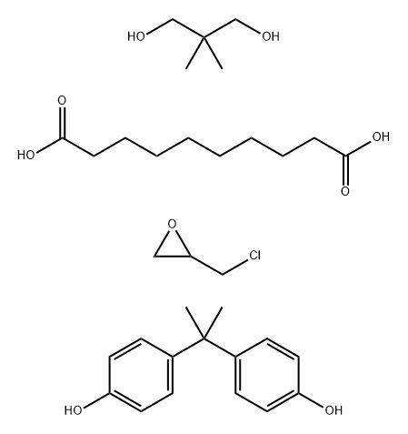 Decanedioic acid, polymer with (chloromethyl)oxirane, 2,2-dimethyl-1,3-propanediol and 4,4-(1-methylethylidene)bisphenol Structure