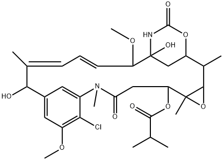 Maytansine, 2-de(acetylmethylamino)-15-hydroxy-2-methyl-, (15S)- Structure