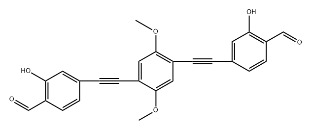 4,4'-((2,5-dimethoxy-1,4-phenylene)bis(ethyne-2,1-diyl))bis(2-hydroxybenzaldehyde) Structure