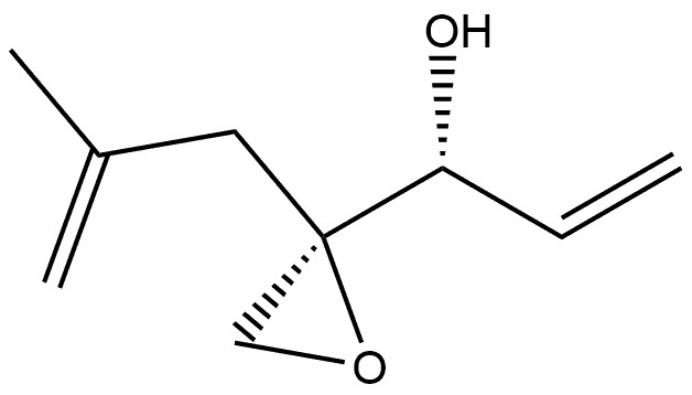 D-?threo-?Pent-?1-?enitol, 4,?5-?anhydro-?1,?2-?dideoxy-?4-?C-?(2-?methyl-?2-?propen-?1-?yl)?- 구조식 이미지