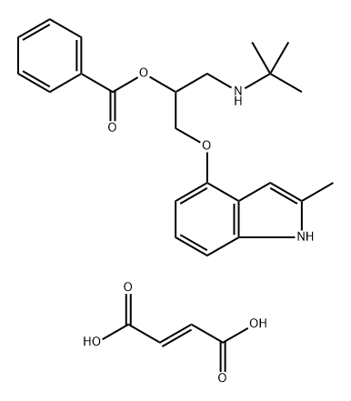 2-Propanol, 1-[(1,1-dimethylethyl)amino]-3-[(2-methyl-1H-indol-4-yl)oxy]-, 2-benzoate, (2E)-2-butenedioate (1:1) Structure