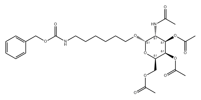 Carbamic acid, [6-[[3,4,6-tri-O-acetyl-2-(acetylamino)-2-deoxy-α-D-galactopyranosyl]oxy]hexyl]-, phenylmethyl ester (9CI) 구조식 이미지