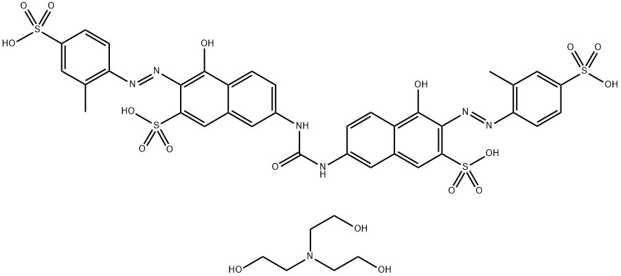 2-나프탈렌술폰산,7,7-(카르보닐디이미노)비스4-히드록시-3-(2-메틸-4-술포페닐)아조-,나트륨염,compd.2,2,2-니트릴로트리에탄올 구조식 이미지