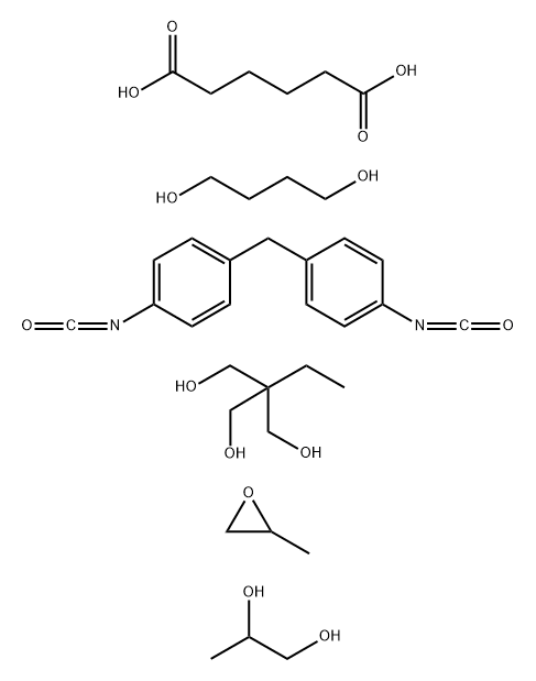 헥산디오산,1,4-부탄디올,2-에틸-2-(히드록시메틸)-1,3-프로판디올,1,1'-메틸렌비스[4-이소시아나토벤젠],메틸옥시란및1,2-프로판디올중합체 구조식 이미지