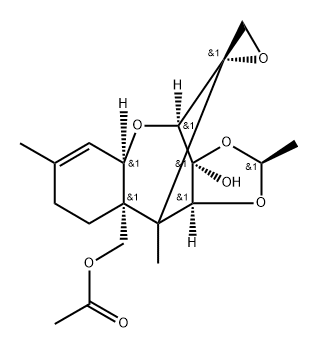 15-acetoxy-3-hydroxy-3,4-O,O-ethylidene-12,13-epoxytrichothec-9-ene Structure