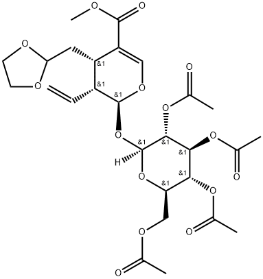 SECOLOGANIN ETHYLENE ACETAL TETRAACETATE Structure