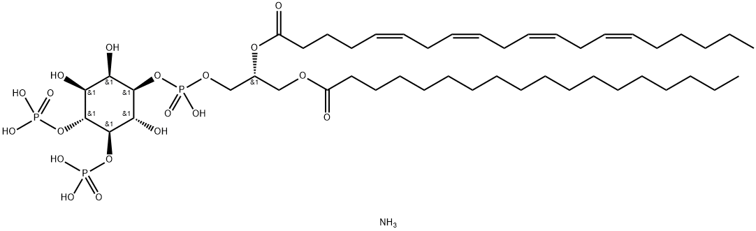 1-stearoyl-2-arachidonoyl-sn-glycero-3-phospho-(1'-Myo-inositol-4',5'-bisphosphate) (aMMoniuM salt) 구조식 이미지