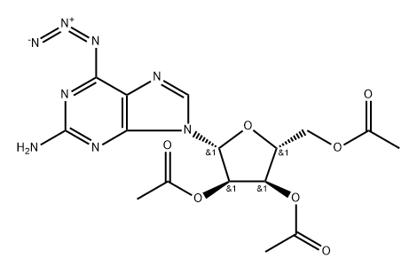 9H-Purin-2-amine, 6-azido-9-(2,3,5-tri-O-acetyl-β-D-ribofuranosyl)- 구조식 이미지