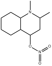 4-Quinolinol,1,2,3,4bta,4aalpha,5,6,7,8,8abta-decahydro-1,2alpha-dimethyl-,nitrate(ester)(8CI) Structure