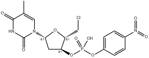 5'-deoxy-5'-chlorothymidine 3'-(4-nitrophenyl)phosphate 구조식 이미지