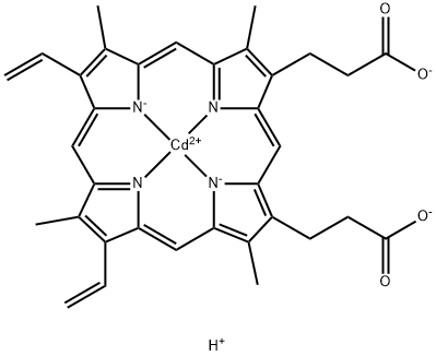 Cadmate(2-), [7,12-diethenyl-3,8,13,17-tetramethyl-21H,23H-porphine-2,18-dipropanoato(4-)-κN21,κN22,κN23,κN24]-, dihydrogen, (SP-4-2)- (9CI) Structure