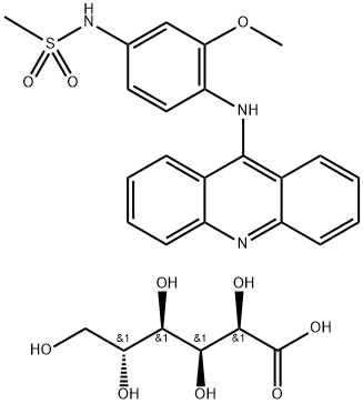 D-Gluconic acid, compd. with N-[4-(9-acridinylamino)-3-methoxyphenyl]methanesulfonamide (1:1) (9CI) Structure