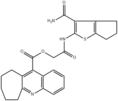 2-((3-Carbamoyl-5,6-dihydro-4H-cyclopenta[b]Thien-2-yl)amino-)-2-oxoethyl 7,8,9,10-tetrahydro-6H-cyclohepta[b]quinoline-11-carboxylate Structure