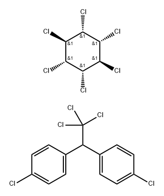 1-chloro-4-[2,2,2-trichloro-1-(4-chlorophenyl)ethyl]benzene, 1,2,3,4,5 ,6-hexachlorocyclohexane 구조식 이미지