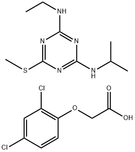 Acetic acid, (2,4-dichlorophenoxy)-, mixt. with N-ethyl-N'-(1-methylethyl)-6-(methylthio)-1,3,5-triazine-2,4-diamine (9CI) Structure