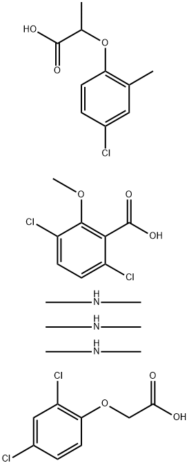 Benzoic acid, 3,6-dichloro-2-methoxy-, compd. with N-methylmethanamine (1:1), mixt. with N-methylmethanamine 2-(4-chloro-2-methylphenoxy)propanoate (1:1) and N-methylmethanamine 2-(2,4-dichlorophenoxy)acetate (1:1) Structure