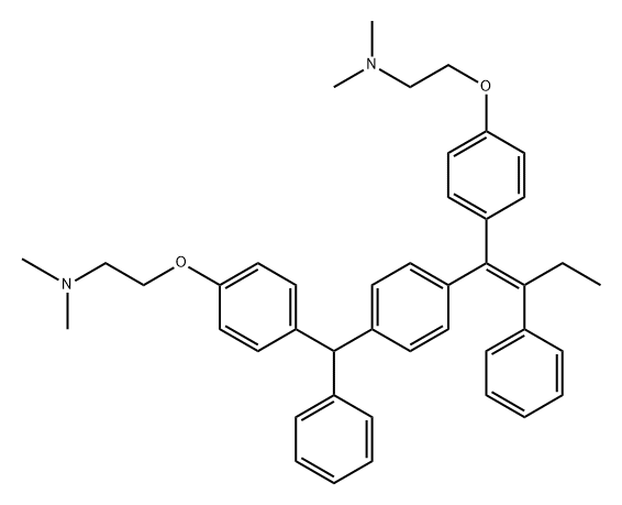 Ethanamine, 2-[4-[[4-[(1E)-1-[4-[2-(dimethylamino)ethoxy]phenyl]-2-phenyl-1-buten-1-yl]phenyl]phenylmethyl]phenoxy]-N,N-dimethyl- Structure