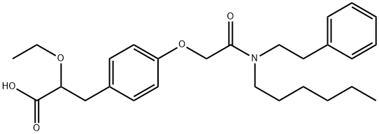 Benzenepropanoic acid, α-ethoxy-4-[2-[hexyl(2-phenylethyl)amino]-2-oxoethoxy]- 구조식 이미지