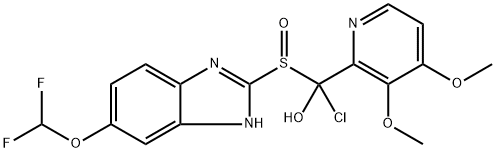 2-Pyridinemethanol, α-chloro-α-[[6-(difluoromethoxy)-1H-benzimidazol-2-yl]sulfinyl]-3,4-dimethoxy- Structure