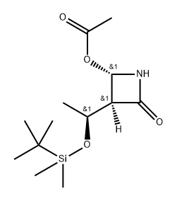 2-Azetidinone, 4-(acetyloxy)-3-[1-[[(1,1-dimethylethyl)dimethylsilyl]oxy]ethyl]-, [3S-[3α(R*),4β]]- (9CI) Structure