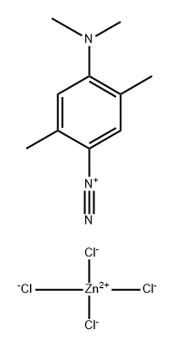 Benzenediazonium, 4-(dimethylamino)-2,5-dimethyl-, (T-4)-tetrachlorozincate(2-) (2:1) Structure