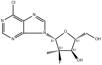 6-Chloro-9-(2'-deoxy-2'-fluoro-2-C-Methyl-beta-D-ribofuranosyl)-9H-purine Structure
