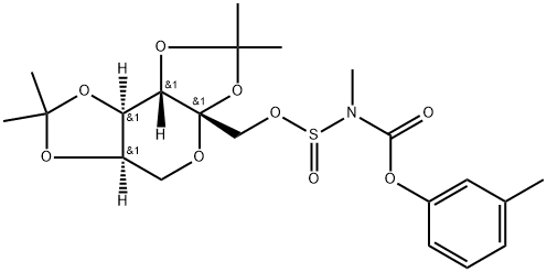 β-D-Fructopyranose, 2,3:4,5-bis-O-(1-methylethylidene)-, methyl[(3-methylphenoxy)carbonyl]amidosulfite (9CI) Structure