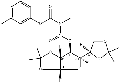 α-D-Glucofuranose, 1,2:5,6-bis-O-(1-methylethylidene)-, methyl[(3-methylphenoxy)carbonyl]amidosulfite (9CI) Structure