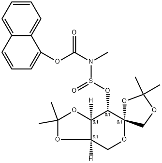 β-D-Fructopyranose, 1,2:4,5-bis-O-(1-methylethylidene)-, methyl[(1-naphthalenyloxy)carbonyl]amidosulfite (9CI) Structure