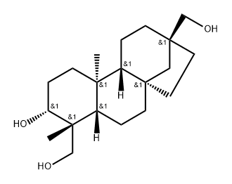 17-Norkaurane-3,18-diol, 13-(hydroxymethyl)-, (3α,4α,8β,13β)- (9CI) Structure