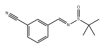 2-Propanesulfinamide, N-[(3-cyanophenyl)methylene]-2-methyl-, [N(E),S(R)]- Structure