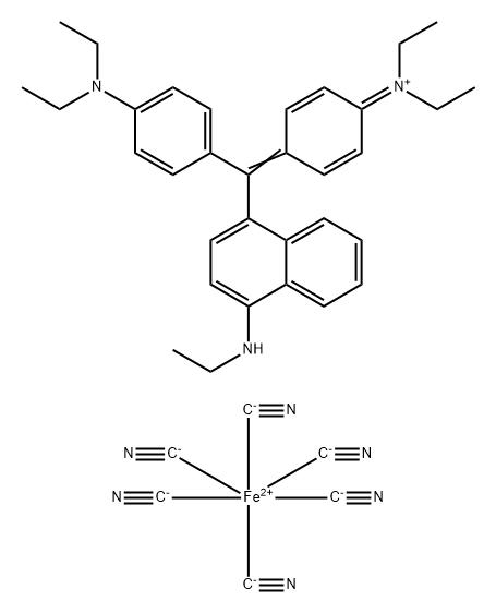 bis[[4-[[4-(diethylamino)phenyl][4-(ethylamino)-1-naphthyl]methylene]cyclohexa-2,5-dien-1-ylidene]diethylammonium] dicopper(1+) hexa(cyano-C)ferrate(4-)  Structure