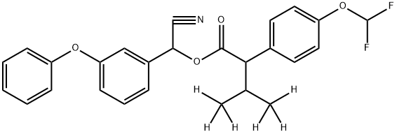 Benzeneacetic acid, 4-(difluoromethoxy)-α-[1-(methyl-d3)ethyl-2,2,2-d3]-, cyano(3-phenoxyphenyl)methyl ester (9CI) Structure