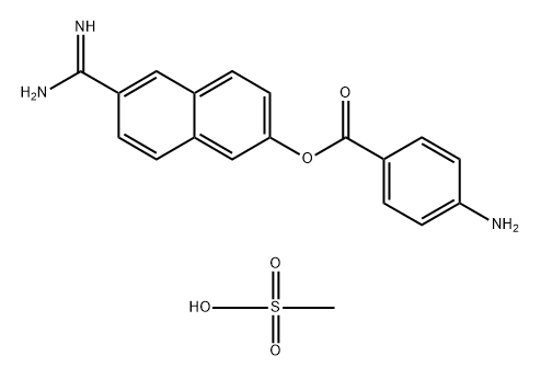 6- amidine - 2- naphthalenyl -4- aminobenzoate mesulfonate Structure