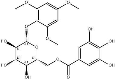 β-D-Glucopyranoside, 2,4,6-trimethoxyphenyl, 6-(3,4,5-trihydroxybenzoate) Structure