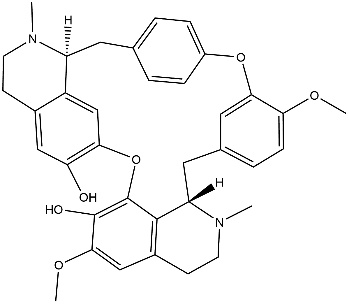 Berbaman-6',7-diol, 6,12-dimethoxy-2,2'-dimethyl-, (1β)- (9CI) 구조식 이미지