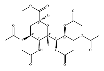 β-Neuraminic acid, N-acetyl-2-bromo-2-deoxy-, methyl ester, 4,7,8,9-tetraacetate Structure