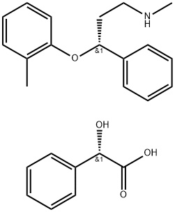 (S)-alpha-hydroxy-benzeneacetic acid compd. With (R)-N-methyl-gamma-(2-methylphenoxy)benzenepropanamine (1:1) 구조식 이미지