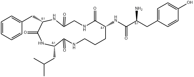 enkephalin, H-Tyr-cyclo-(N(delta)-Orn-Gly-Phe-Leu)- Structure