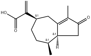 5-Azuleneacetic acid, 1,2,4,5,6,7,8,8a-octahydro-3,8-dimethyl-α-methylene-2-oxo-, (5R,8S,8aS)- 구조식 이미지