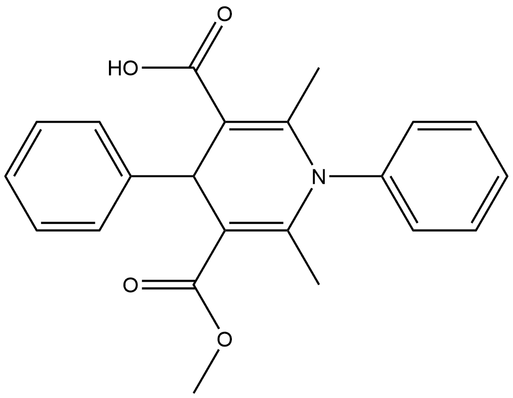 3-Methyl 1,4-dihydro-2,6-dimethyl-1,4-diphenyl-3,5-pyridinedicarboxylate Structure