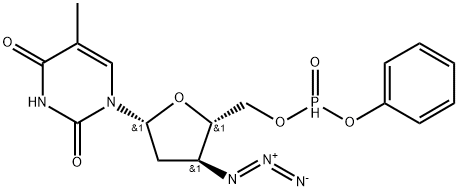 Thymidine, 3'-azido-3'-deoxy-, 5'-(phenyl phosphonate) Structure