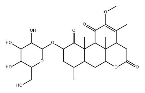 2α-(β-D-Glucopyranosyloxy)-12-methoxypicras-12-ene-1,11,16-trione Structure