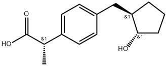 Benzeneacetic acid, 4-[[(1R,2S)-2-hydroxycyclopentyl]methyl]-α-methyl-, (αS)- Structure