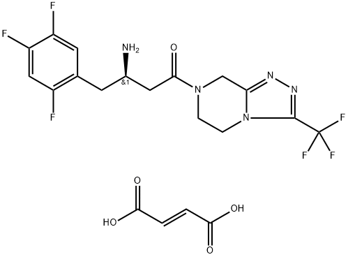 1,2,4-Triazolo[4,3-a]pyrazine, 7-[(3R)-3-amino-1-oxo-4-(2,4,5-trifluorophenyl)butyl]-5,6,7,8-tetrahydro-3-(trifluoromethyl)-, (2E)-2-butenedioate (1:1) Structure