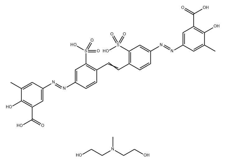 5,5'-[vinylenebis[(3-sulpho-p-phenylene)azo]]bis[3-methylsalicylic] acid, lithium sodium salt, compound with 2,2'-(methylimino)diethanol Structure