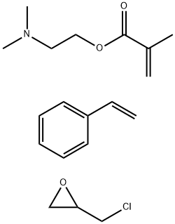 에텐일벤젠과 결합한 2-메틸-2-프로펜산  2-(다이메틸아미노)에틸 에스터 중합체, (클로로메틸)  옥시레인과 결합한 화합물 구조식 이미지
